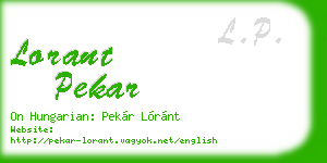 lorant pekar business card