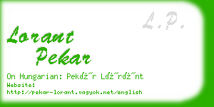 lorant pekar business card